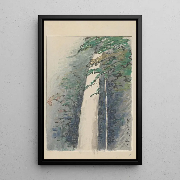 Die Kaskade im Minoo-Nationalpark - Akamatsu Rinsaku — gerahmtes Bild an der Wand