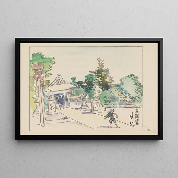 Sanctuaire Toyokuni gewidmet Toyotomi Hideyoshi - Akamatsu Rinsaku — gerahmtes Bild an der Wand