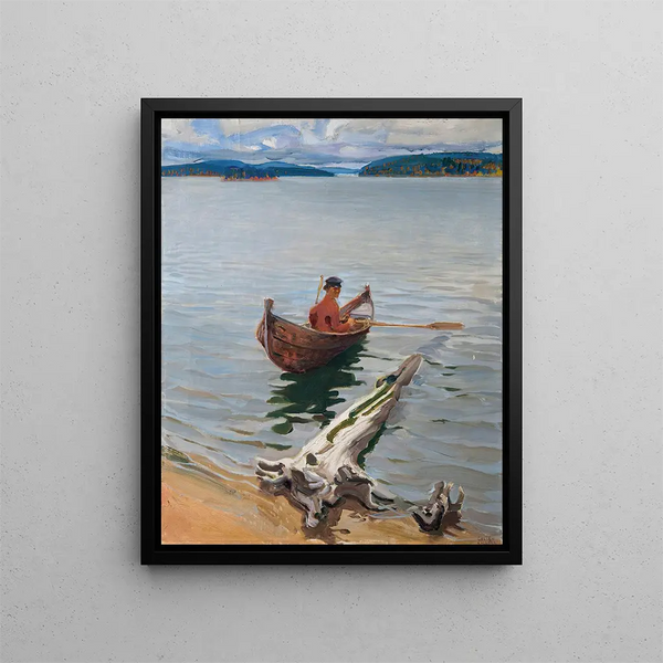 Ruderer auf dem See - Akseli Gallen-Kallela — gerahmtes Bild an der Wand