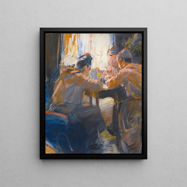 Die Kartenspieler - Akseli Gallen-Kallela — gerahmtes Bild an der Wand