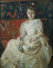 Teppich Ryijy Frau auf einem Hahn - Akseli Gallen-Kallela — Ansicht des Kunstwerks