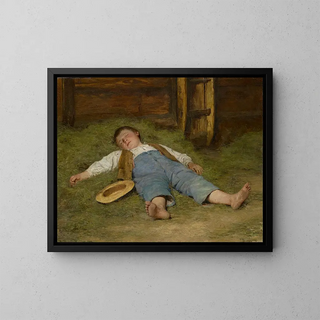 Albert Anker - Boy Asleep in the Hay.webp