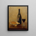 Stillleben mit altem Wein und Brot - Albert Anker — gerahmtes Bild an der Wand