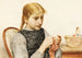 Junge Frau strickend - Albert Anker — Ansicht des Kunstwerks