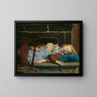 Albert Anker - Two sleeping girls on the stove bench.webp