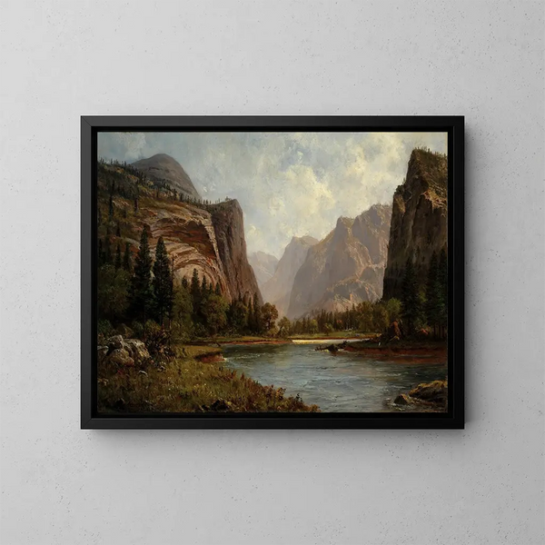 Portes du Yosemite - Albert Bierstadt — gerahmtes Bild an der Wand
