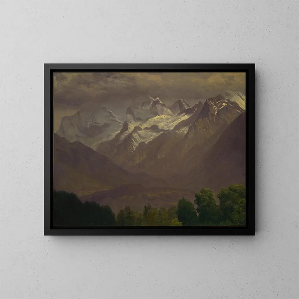 in den hohen Bergen - Albert Bierstadt — gerahmtes Bild an der Wand