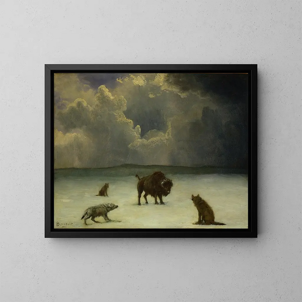 Piégé - Albert Bierstadt — gerahmtes Bild an der Wand