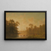 Dämmerung mit Hirschen - Albert Bierstadt — gerahmtes Bild an der Wand