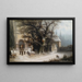 Prozession in einem verschneiten Kloster - Albert Bredow — gerahmtes Bild an der Wand