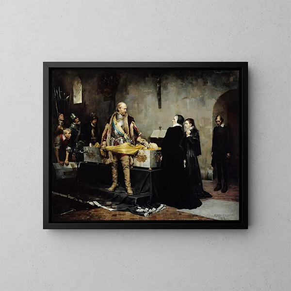 Der Herzog Karl beleidigt den Körper von Klaus Fleming - Albert Edelfelt — gerahmtes Bild an der Wand