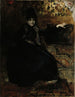 Dame in Schwarz sitzend Thérèse Noire - Albert Edelfelt — Ansicht des Kunstwerks