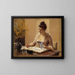 Dame schreibend einen Brief - Albert Edelfelt — gerahmtes Bild an der Wand