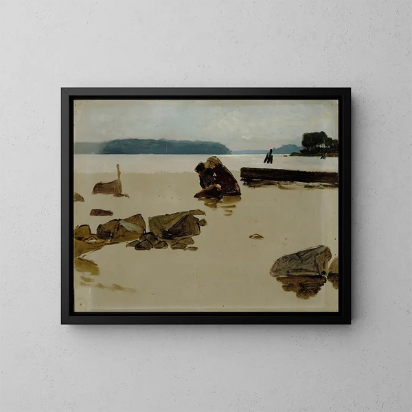 Offenes Meer vor der Küste von Haikko, Studie für Jungen, die am Strand spielen - Albert Edelfelt — gerahmtes Bild an der Wand