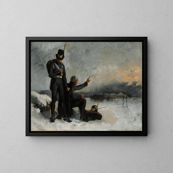 Szene des finnischen Krieges - Albert Edelfelt — gerahmtes Bild an der Wand