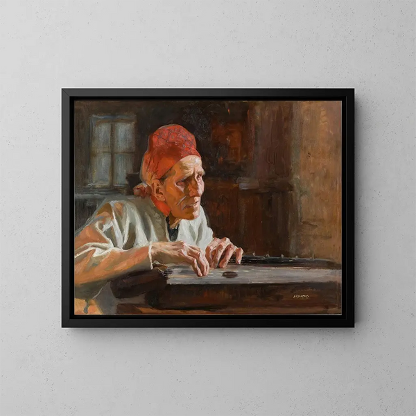 Der Dichter Larin Paraske - Albert Edelfelt — gerahmtes Bild an der Wand