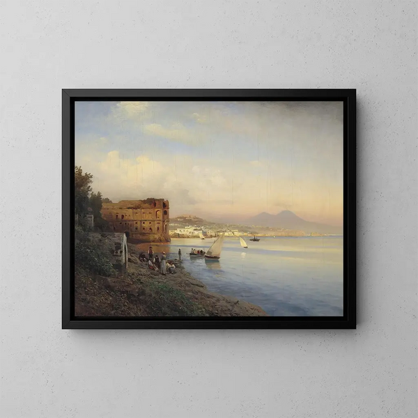 Ansicht auf die Bucht von Neapel - Albert Flamm — gerahmtes Bild an der Wand