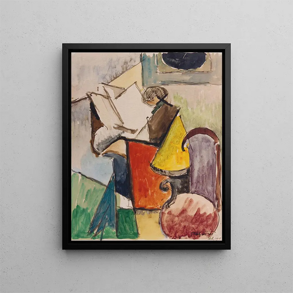 Studium des Porträts von Florent Schmitt - Albert Gleizes — gerahmtes Bild an der Wand