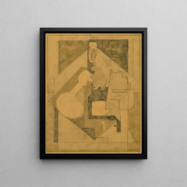 Studie für Die Frau mit Handschuh oder Komposition - Albert Gleizes — gerahmtes Bild an der Wand