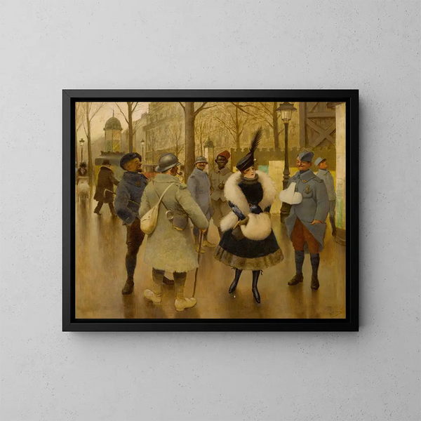 Unterhaltung der Truppen - Albert Guillaume — gerahmtes Bild an der Wand