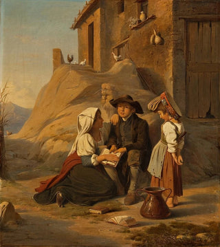 Albert Kchler - A Young Abbate Recites His Lesson To His Sister.webp