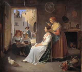 Albert Kchler - A Young Italian Woman being Adorned by her Mother.webp