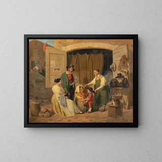 Albert Kchler - Roman Peasants Buying A Hat For Their Little Son Who Is To Be An Abbate.webp