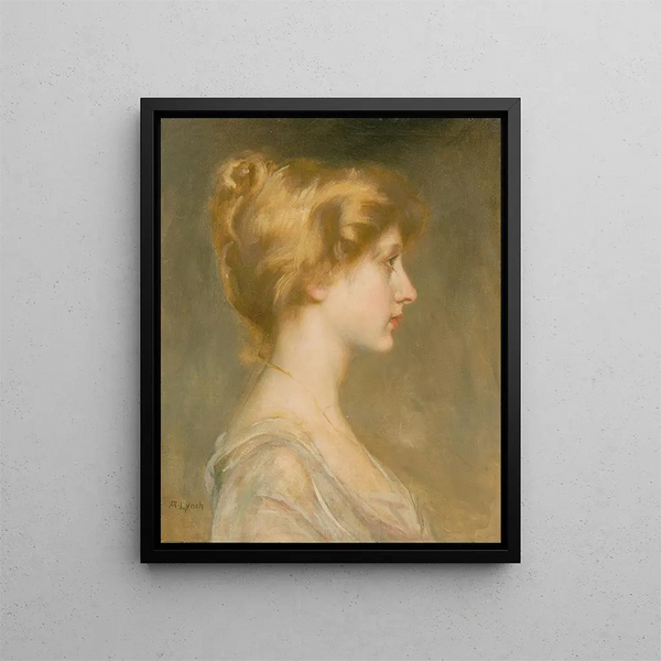 Portrait einer blonden Frau - Albert Lynch — gerahmtes Bild an der Wand