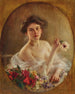 Portrait einer jungen Frau mit Blumen - Albert Lynch — Ansicht des Kunstwerks