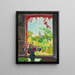 Blumenstrauß auf einem Tisch vor dem Fenster in Méricourt - Albert Marquet — gerahmtes Bild an der Wand