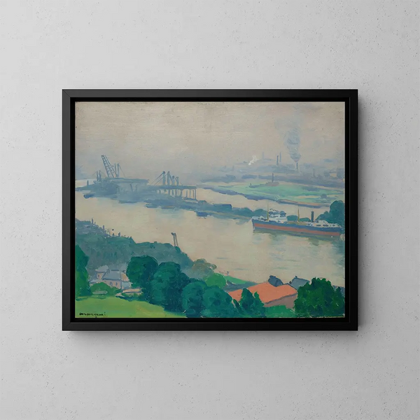 Die Seine bei Croisset in der Nähe von Rouen - Albert Marquet — gerahmtes Bild an der Wand