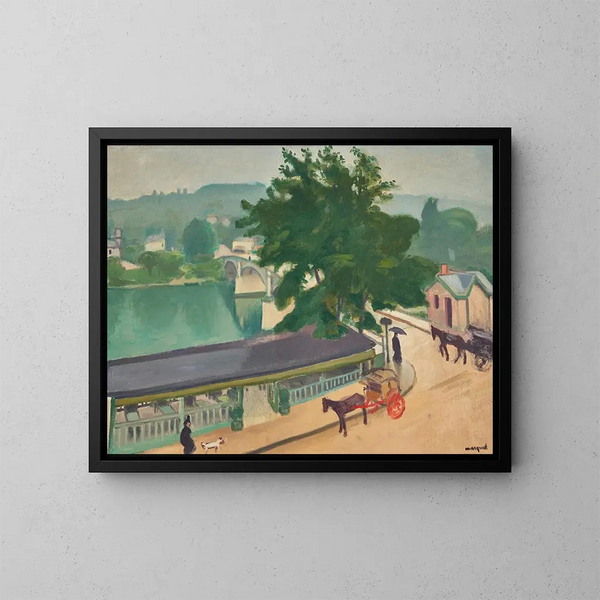 Der Chennevières-Brücke bei grauem Wetter - Albert Marquet — gerahmtes Bild an der Wand