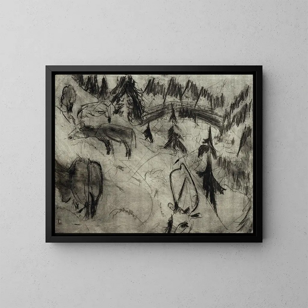 Prairie de montagne - Albert Müller — gerahmtes Bild an der Wand
