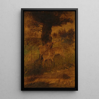 Albert Pinkham Ryder - A Stag and Two Does.webp