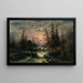 Bergbach im Mondschein - Albert Rieger — gerahmtes Bild an der Wand