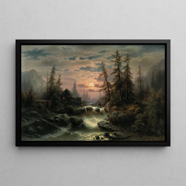 Albert Rieger - Mountain Stream In The Moonlight.webp