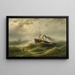 Dampfboot in einem Sturm auf der Nordsee - Albert Rieger — gerahmtes Bild an der Wand