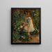 La fille de l'artiste Albertine dans le jardin arrosant les fleurs - Albert Roelofs — gerahmtes Bild an der Wand