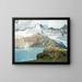 Ein Bergsee mit einer Hütte - Albert Stagura — gerahmtes Bild an der Wand