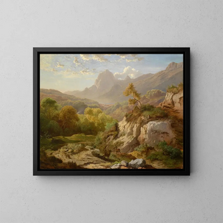Albert Zimmermann - Rotwild in einer weiten Gebirgslandschaft.webp