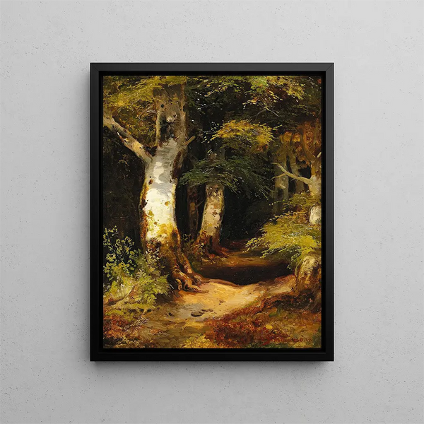 Waldweg - Albert Zimmermann — gerahmtes Bild an der Wand