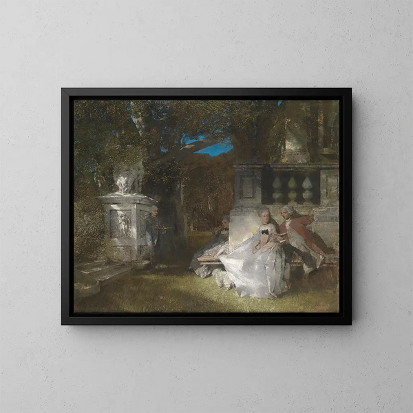 Szenen der Galanterie im Park - Albert von Keller — gerahmtes Bild an der Wand
