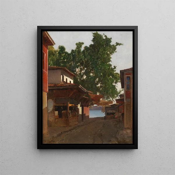 Beicos, via tra Beicos e il Bosforo, Istanbul - Alberto Pasini — gerahmtes Bild an der Wand