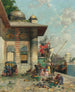 Markttag Ein Laune der Ufer der Altstadt von Konstantinopel - Alberto Pasini — Ansicht des Kunstwerks