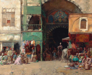 Alberto Pasini - Marketplace At The Entrance To A Bazaar Constantinople.webp
