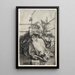Die Jungfrau und das Kind auf einer grasbewachsenen Bank - Albrecht Dürer — gerahmtes Bild an der Wand