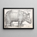 Der Rhinocéros - Albrecht Dürer — gerahmtes Bild an der Wand
