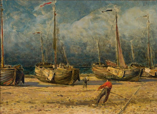 Aleksander Gierymski - Fishing boats at the seaside.webp