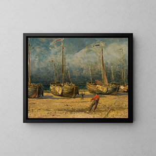 Aleksander Gierymski - Fishing boats at the seaside.webp