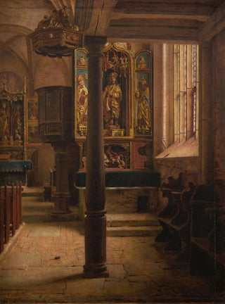 Aleksander Gierymski - Interior of St Wolfgangs Church in Rothenburg.webp